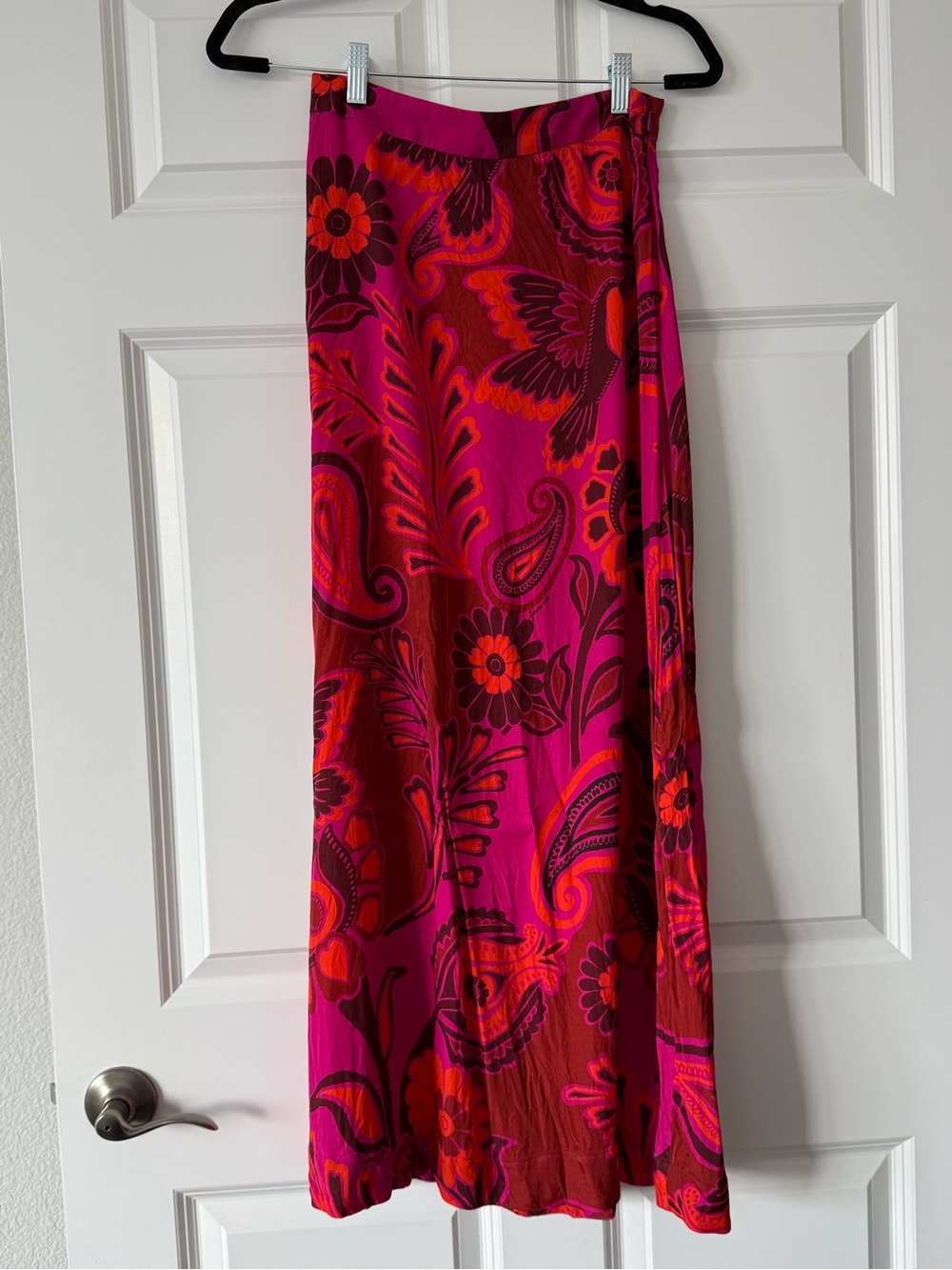 FARM Rio Pink and Red Paisley Floral Midi Skirt - Picture 2 of 5
